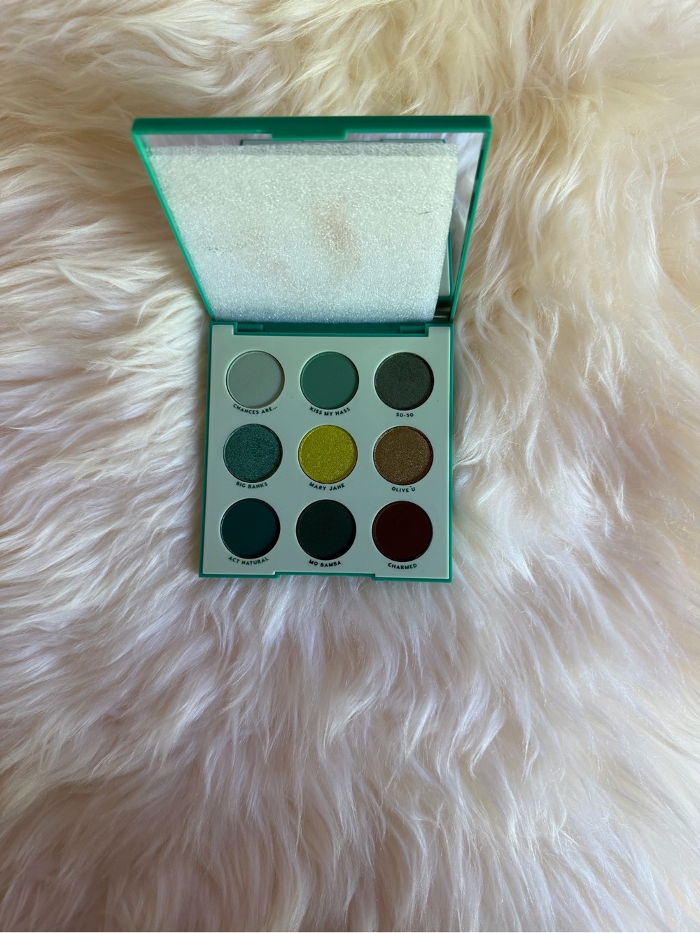 NWT Colourpop green eyeshadow palette just my luck 3x3